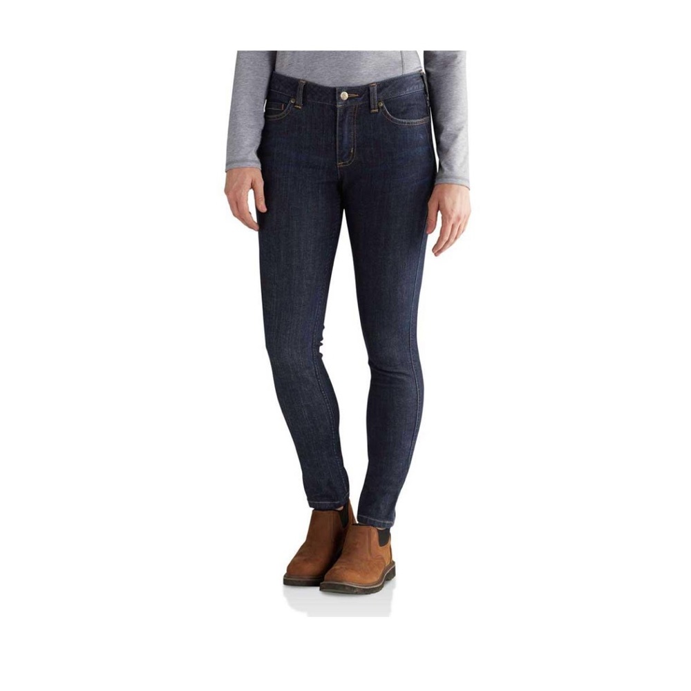 Carhartt Women's Slim Fit Layton Skinny Leg Jean, Midnight, Dark Wash Size 4 Reg